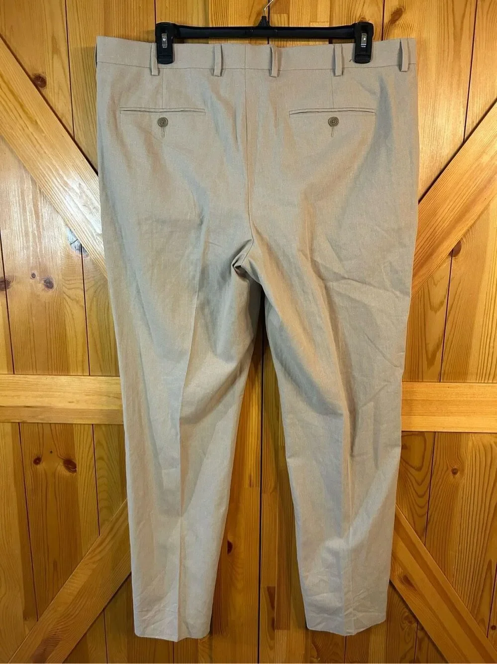 Stafford Slim Fit Linen Blend Flat Front Pants, Men's Size 40x32 NWT (0194)